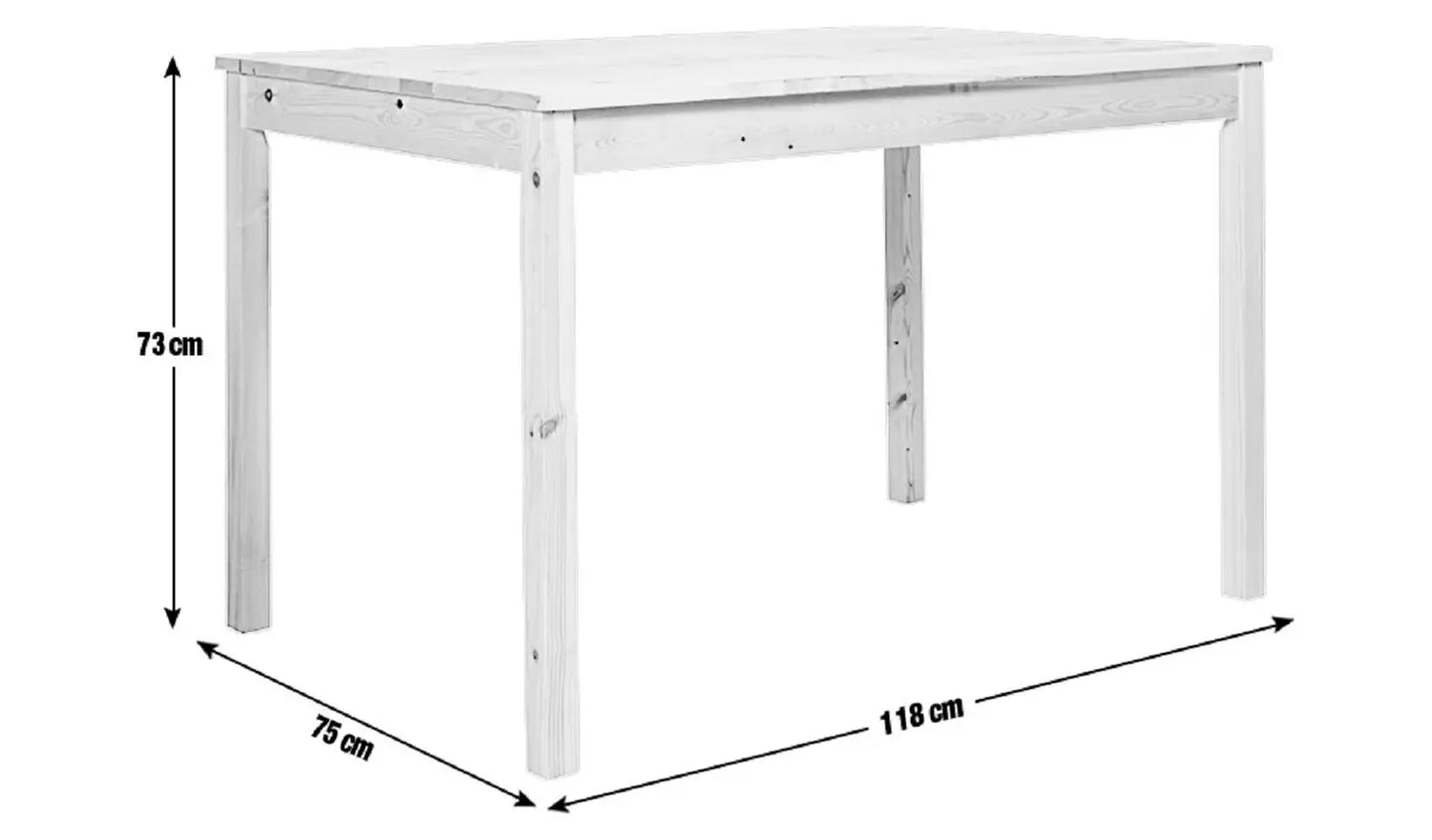 Assembled Raye Solid Wood 4 Seater Dining Table - Natural